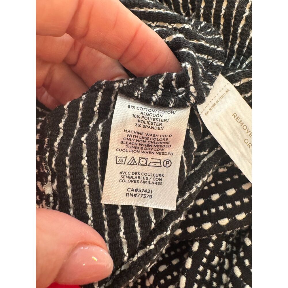 NWT Ann Taylor LOFT Textured Midi Dress Black White • Work Casual Size L - Picture 8 of 8